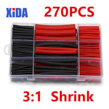 270Pcs 3:1 Red Black Shrink Ratio Dual Wall With Glue Adhesive Lined Heat Shrink Tube Tubing 6 Size Kit Heat Shrinkable Tube DIY 2024 - buy cheap