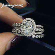 PANSYSEN 100% 925 Sterling Silver Simulated Moissanite Diamond Ring Wedding Engagement Rings for Women Wholesale Fine Jewelry 2024 - buy cheap