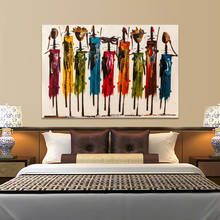 Pintura abstracta de mujer africana sobre lienzo, carteles e impresiones, arte de pared, imágenes de retrato para sala de estar, decoración del hogar 2024 - compra barato