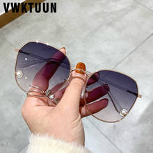 VWKTUUN-gafas de sol cuadradas con perlas de imitación para mujer, lentes de gran tamaño con gradiente UV400, 2021 2024 - compra barato