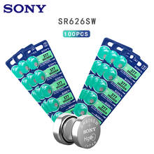 Sony-pilas de botón de óxido de plata, 100 unids/lote, 1,55 V, AG4, 377A, 377, LR626, SR626SW, SR66, LR66 2024 - compra barato