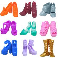 High Quality Mixed Style Colorful Shoes Spring Autumn Sandal Daily Casual Wear High Heels Shoes Accessories for Barbie Doll Toy 2024 - buy cheap