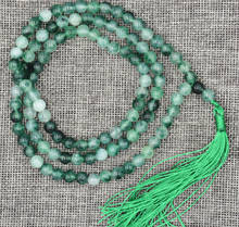 Pulsera budista de jade verde blanco, 108 cuentas de oración, Mala, 6mm, envío gratis 2024 - compra barato