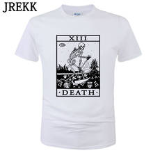 Camiseta Vintage de Tarot para hombres, camisa de manga corta 100% de algodón con tarjeta de la muerte, Occult, Unisex, C05 2024 - compra barato