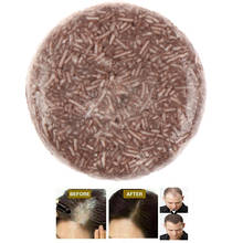 Sabão para escurecimento de cabelos com shampoo em 100% natural, hidratante orgânico reparação de cabelos cinza e branco, tratamento de tintura de bambu 2024 - compre barato