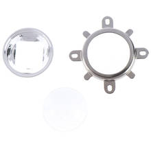 Refletor de vidro lente led 3 tamanhos 44mm, lente óptica de vidro led, colimador com suporte fixo cob, chip de alta potência 2024 - compre barato