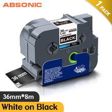 Absonic Compatible for Brother 365 Label Tape White on Black 36mm for Brother Label Maker Laminated Ribbon for Brother 365 Label 2024 - buy cheap