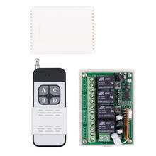 Interruptor universal sem fio dc 12v 5v 433 mhz, módulo de receptor e relé 4ch com 200m e 4 canais 433 mhz