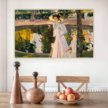 Pintura al óleo de Citon Joaquin Sorolla Marian In The Gardens, lienzo de La Granja, obra de arte decorativa, decoración de pared para el hogar 2024 - compra barato