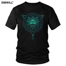 Classic Lotus Flower Of Life Tees Men Short Sleeves Cotton Mandala in Geometric Triangle T Shirts Regular Fit Leisure T-shirt 2024 - buy cheap