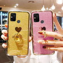 Bling Glitter Diamond Finger Ring Soft Cover For Huawei Honor 9C 9A 9S 20 30 Pro 30S 10i 10 P30 P40 Lite Y7P Y6P Y5P Y8P Case 2024 - buy cheap