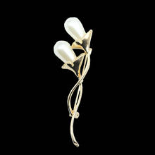 RHao Elegant Tulip Flower Brooches for Women Wedding party jewelry pins Men bonquet suit corsage simple accessories brooch pins 2024 - buy cheap