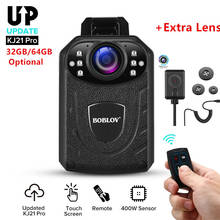 Нательная камера Boblov KJ21 Pro HD 1296P DVR, Карманная камера видеонаблюдения с ИК ночным видением, портативные мини-видеокамеры, полицейская камера 2024 - купить недорого
