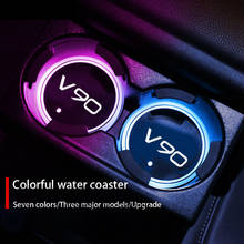 Светящийся Автомобильный держатель для подстаканника для воды, 7 цветов, USB-зарядка, Автомобильный светодиодный атмосферный светильник для Volvo V90 V 90, автомобильные аксессуары 2024 - купить недорого