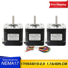 Free shipping 3PCS 17HS4401S 0.9 degree 42 motor Nema17 motor 40N.CM 1.7A Step angle motor for 3D printer Nema17 Stepper Motor 2024 - buy cheap