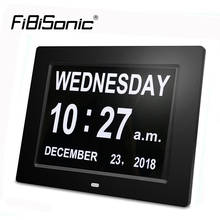 Extra Large 8inch Non-Abbreviated Day&Month Digital Calendar Wall Clocks with 5 Alarm Impaired Vision and Seniors Wall Clocks 2024 - buy cheap