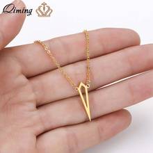 QIMING Hollow Dagger Men Necklace Stainless Steel Minimalist Jewelry Geometric Gold fashion Necklace Women Vintage Necklace 2024 - buy cheap