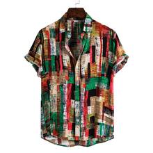 Summer Men Beach Shirt Print Short Sleeve Button Leisure Hawaiian Shirts Men Streetwear 2024 - buy cheap