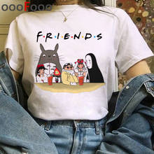 Camiseta de Totoro Studio Ghibli Miyazaki Hayao para mujer, ropa de pareja de estética, camiseta de verano, ropa de pareja de talla grande 2024 - compra barato