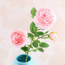 65 см розовый Шелковый Букет пионов Искусственные цветы 2Big Heads 1 маленький бутон невесты свадебные домашние декоративные искусственные цветы 2024 - купить недорого