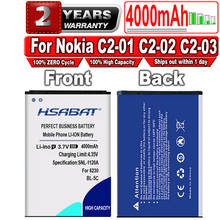 HSABAT 4000mAh BL-5C Battery for Nokia C2-01 C2-02 C2-03 C2-06 X2-01 5130 XpressMusic 6230i 1100 1108 1110 1112 1116 1200 1208 2024 - buy cheap