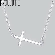Простой стиль Серебряный цвет крест ожерелья для женщин ювелирные изделия массивные Подарочные ожерелья для вечеринки 2024 - купить недорого
