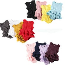 Macacão plissado com 12 cores, roupa de verão para meninas recém-nascidas, roupas infantis 2024 - compre barato