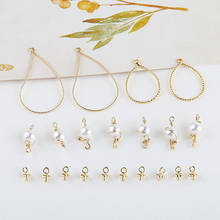 6pcs Copper-plated batch flower Earrings for Women hollow water drop pearl winding flower hat DIY jewelry earring material 2024 - buy cheap