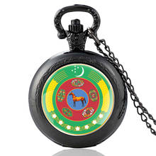Reloj de bolsillo de cuarzo con emblema nacional para hombre y mujer, pulsera de hora con colgante, Estilo Vintage, regalo, color negro 2024 - compra barato