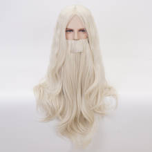 Dumbledore Wig with beard Gandalf Role Play blonde long Curly Synthetic Hair Halloween Cosplay + wig cap 2024 - buy cheap