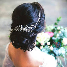 Penteado de cabelo feminino, joia de cabelo de cristal, escova de cabelo, vestido de casamento, acessórios grampo de cabelo artesanal, ornamentos de cabelo 2024 - compre barato