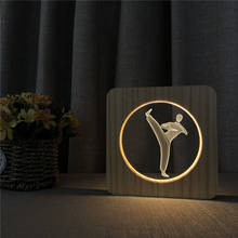 Judô karate 3d usb led arylic abs lâmpada de mesa luz interruptor controle escultura lâmpada para quarto das crianças decoração dropshipping 2024 - compre barato