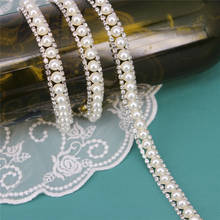 Collar de perlas para boda, decoración de ropa, apliques de disfraz, cinturón de recorte, borla larga de moda, adorno de diamantes de imitación de cristal 2024 - compra barato
