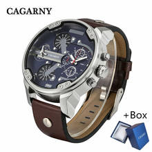 Cagarny marca superior grande moda masculina pulseira de couro luxo relógio de quartzo data exibição movimento japonês relógio de luxo relogio masculino 2024 - compre barato