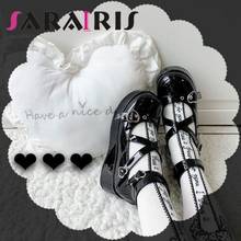 SaraIris Sweet Cute Women Solid Heart Buckle Strap Wedges Shoes Pumps Lolita Cosplay Kawaii Platform women's Marry Janes Pumps 2024 - buy cheap