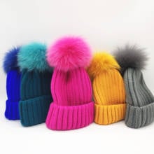 100% Natural Soft Fox Fur Ball Knitted Hats Winter Thick Fur Pom pom Caps Outdoor Curled Women Ski Skullies Beanies Gorros Bone 2024 - buy cheap