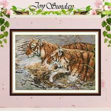 Tigers Concomitance  Patterns Counted Cross Stitch 11CT 14CT Cross Stitch Sets Chinese Cross-stitch Kits Embroidery Needlework 2024 - buy cheap