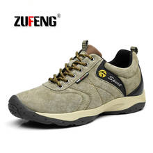 Sapatos de caminhada de couro genuíno para homens, sapatos antiderrapantes de couro genuíno para montanha e escalada, calçados esportivos impermeáveis e respiráveis ao ar livre 2024 - compre barato