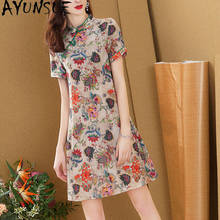 Ayu-vestido Floral de seda para mujer, ropa elegante Vintage, Cheongsam KJ6591, primavera y verano, 2021 2024 - compra barato