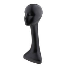 Cabeza de Peluca de 57cm de alto, modelo de cabeza de cuello largo femenino de maniquí negro para exhibición de lentes de pelo, soporte de exhibición 2024 - compra barato