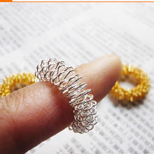 Новинка, 1 шт., золотое/серебряное стальное кольцо для массажа пальцев, акупунктурное кольцо, подтяжки, поддерживает высокое качество, забота о здоровье, массажер для тела 2024 - купить недорого