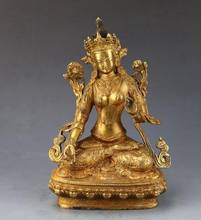 Estatua de cobre de latón, decoración de Tara Verde, Avalokitesvara, Bodhisattva 2024 - compra barato