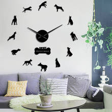 Doberman Pinscher 3D DIY Silent Wall Clock Quartz Clock Watch Battery Operated Pet Store Framless Wall Decor Gift for Dog Lover 2024 - buy cheap