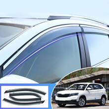 Car Styling ABS Smoke car window visors For SKODA KAMIQ car sun Rain Guard Wind Deflectors 2019 4PCS 2024 - buy cheap