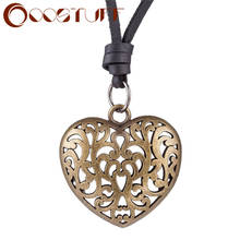 Vintage Love Heart Pendants Women Jewelry Statement Necklaces & Pendants Kolye Vintage Long Leather Necklace Chokers Jewellery 2024 - buy cheap