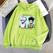 Killua-Sudadera con capucha de Hunter x Hunter para mujer, ropa informal estilo Hip Hop, Unisex, moda Gon, Invierno 2024 - compra barato