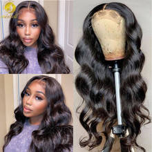 Mishell-Peluca de cabello humano ondulado para mujeres negras, postizo de encaje Frontal, 4x4, 180 de densidad 2024 - compra barato
