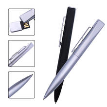 Металлический флеш-накопитель USB 2,0 128MB 32GB 16GB, бизнес-накопитель U Disk 4GB 8GB, карта памяти Pendrive, шариковая ручка для школьного подарка 2024 - купить недорого