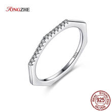 TONGZHE 100% 925 Sterling Silver Rings With Shinning AAA CZ Couple Rings for Women Men Wedding Engagemenet Gift Handmade 2024 - buy cheap