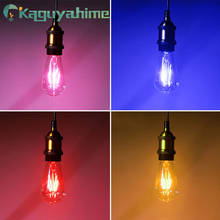 Светодиодный светильник Kaguyahime ST64 COB, лампа накаливания Эдисона синего, красного, розового, зеленого цветов, E27, 220 В, ретро-лампочка 2024 - купить недорого